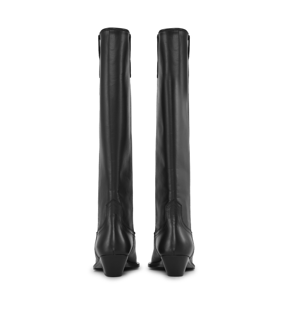 Antoinette Boots, Black Leather