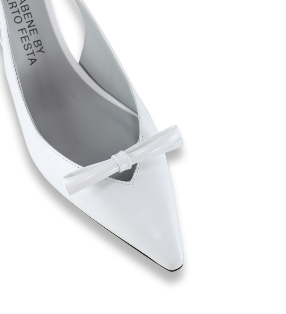 Bea 50 slingback stiletter, hvid læder