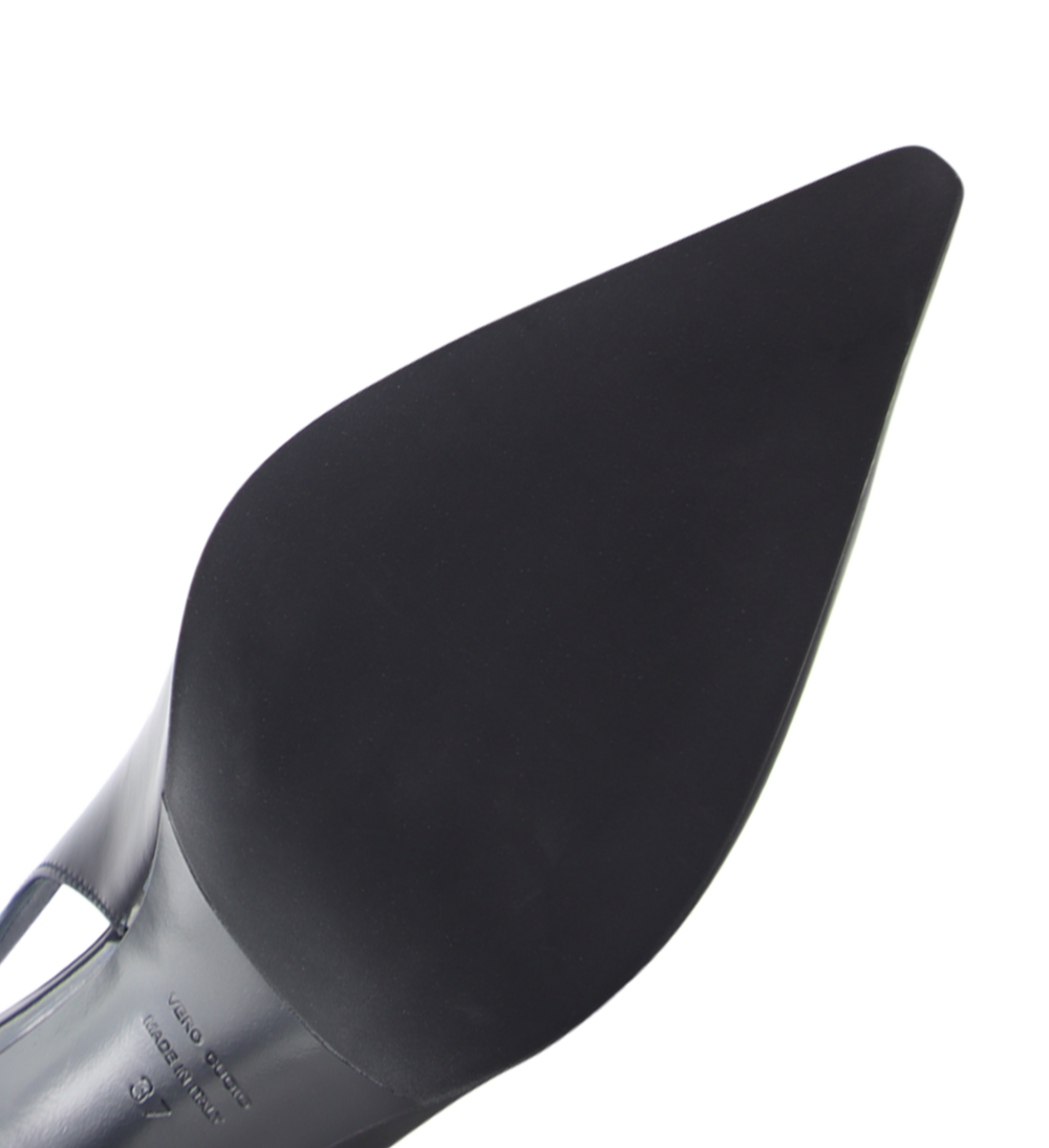 Beti 80 slingback stiletter, sort læder