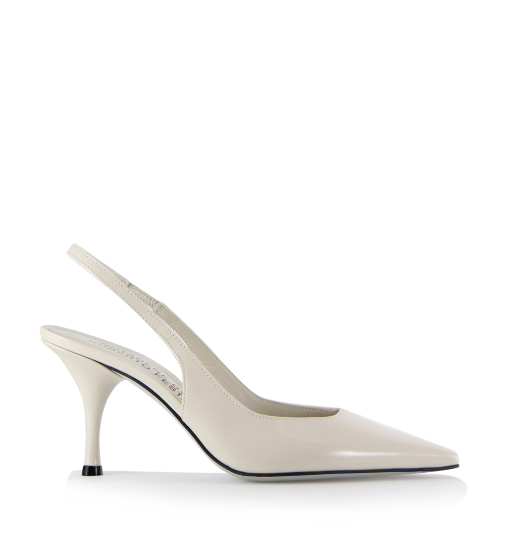 Beti 80 slingback stiletter, off-white læder