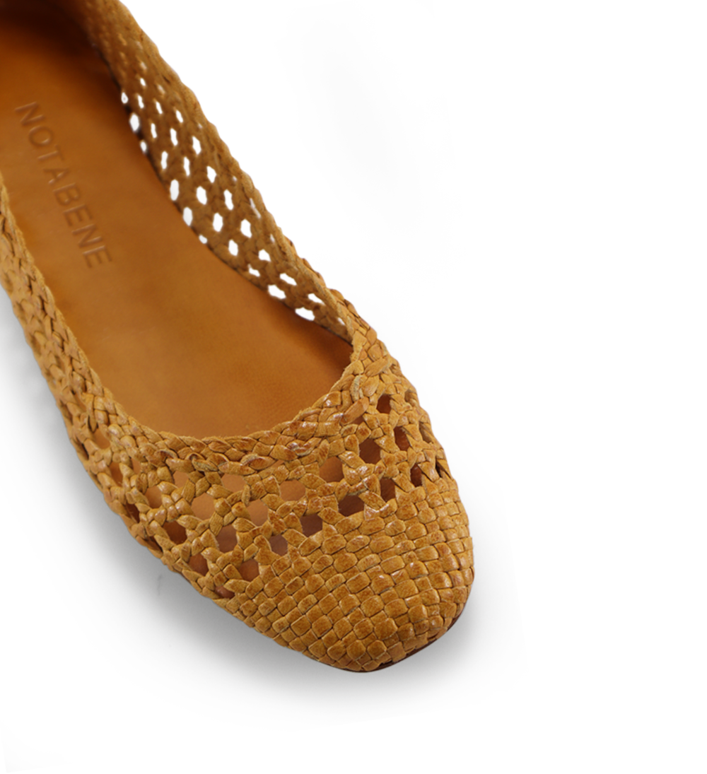 Capri II ballerina, gul læder
