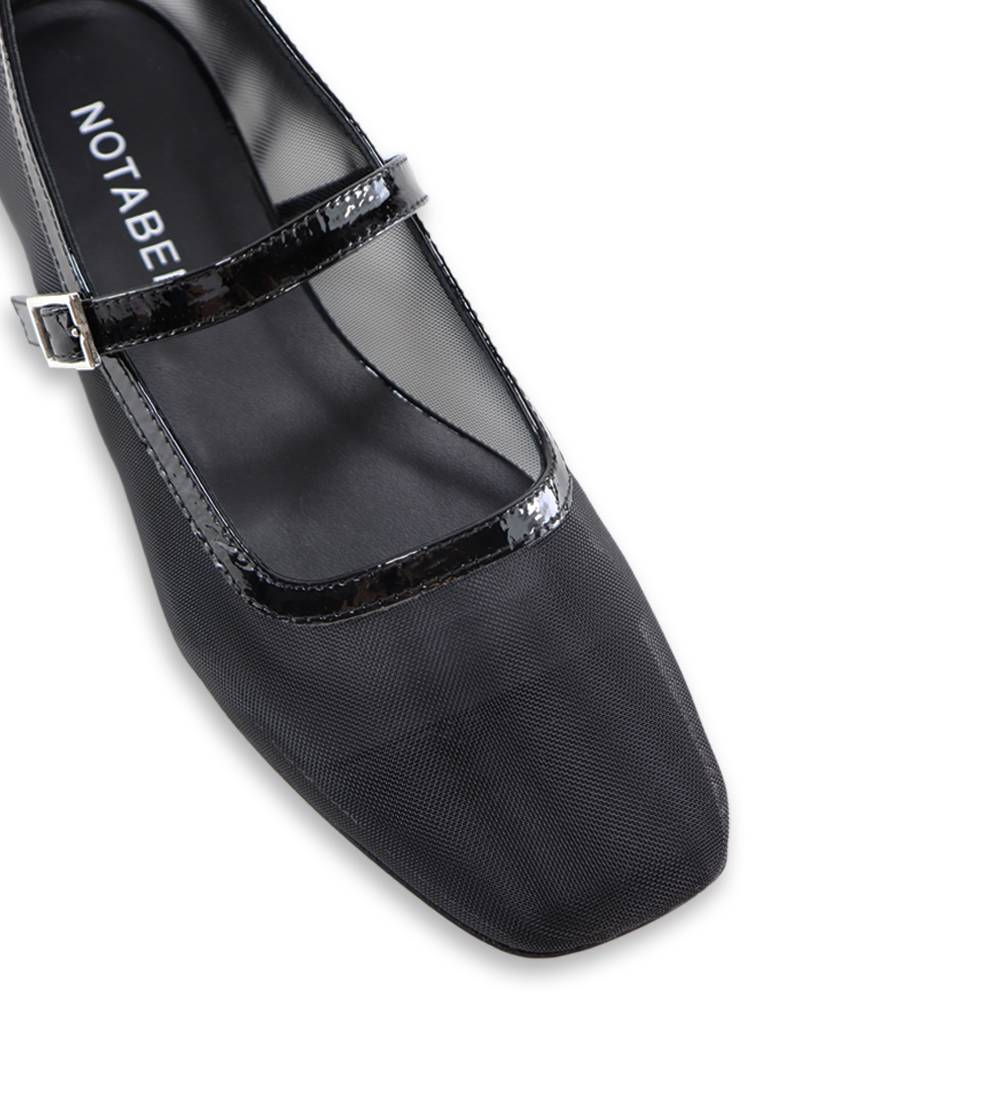 Carmilla ballerina, sort mesh