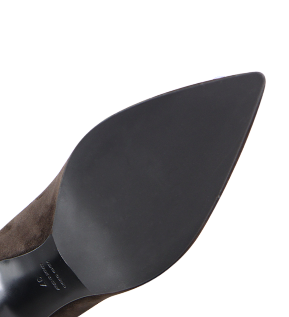 Carolina 70 stiletter, mørkebrun ruskind