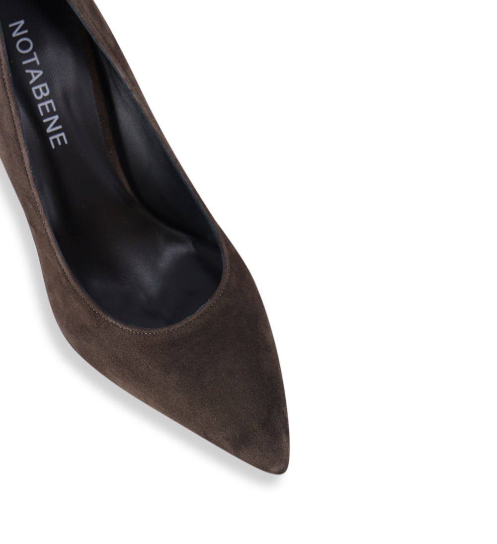 Carolina 70 stiletter, mørkebrun ruskind