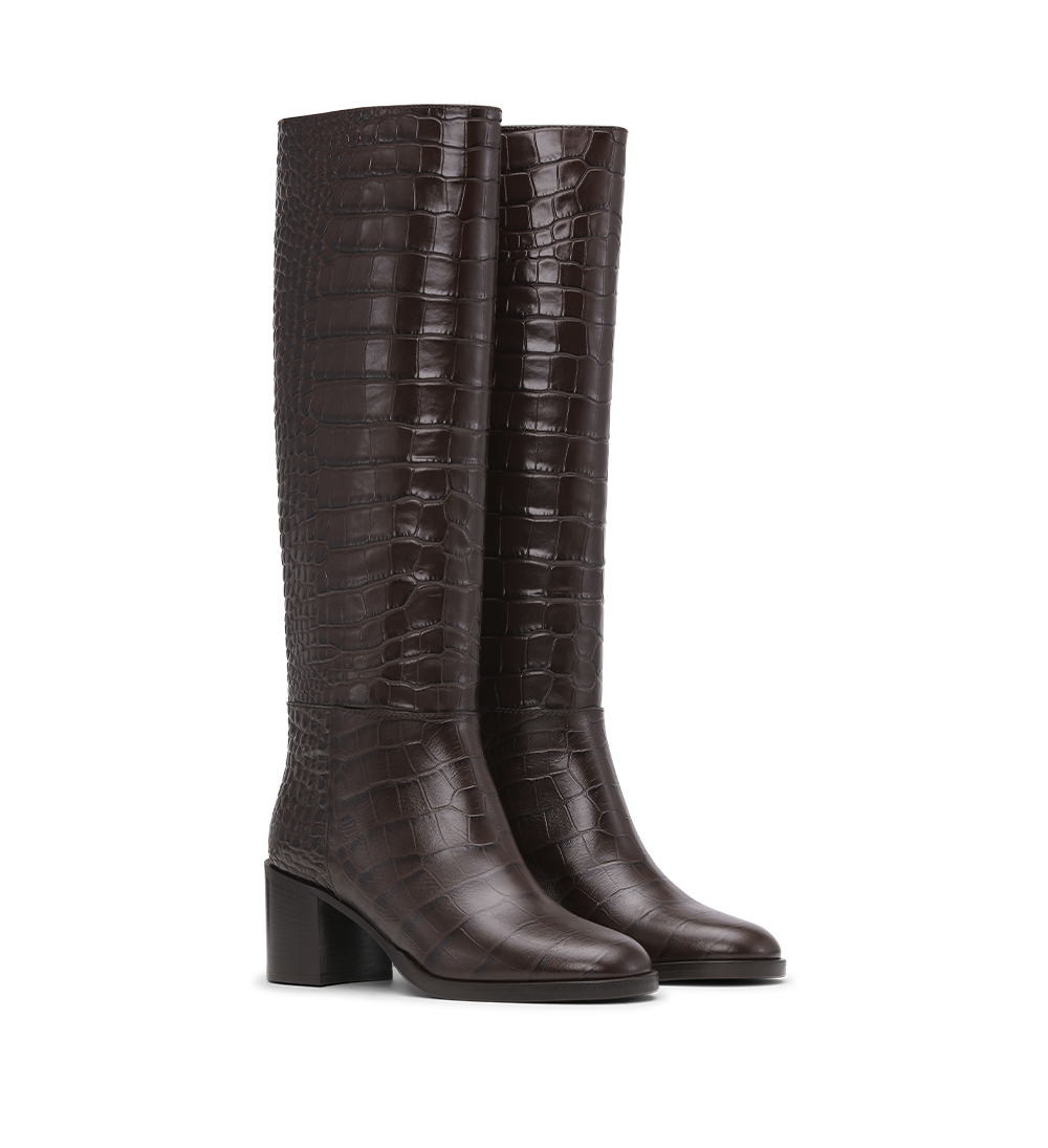 Celeste 60 støvler, mørkebrun croco