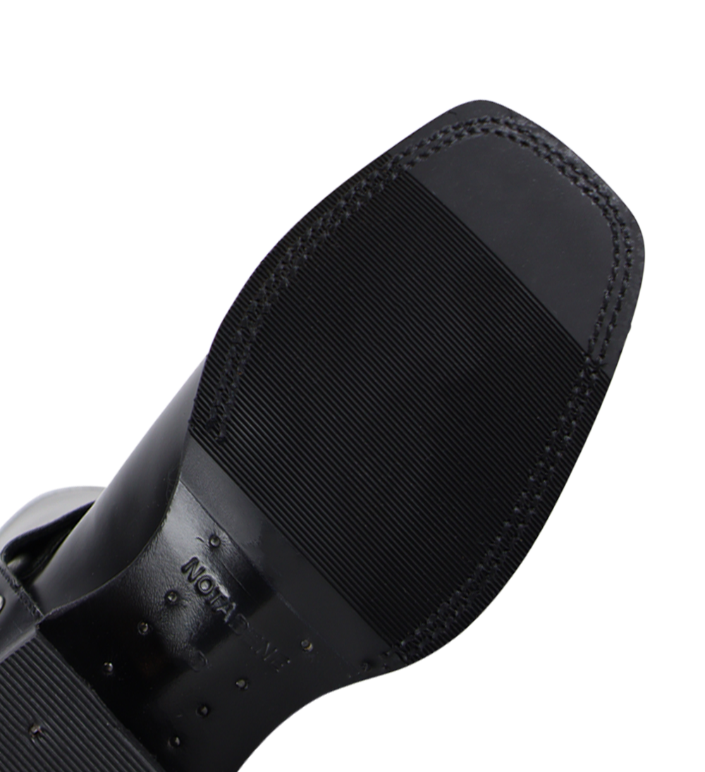 Douglas 30 bikerstøvler, poleret sort læder