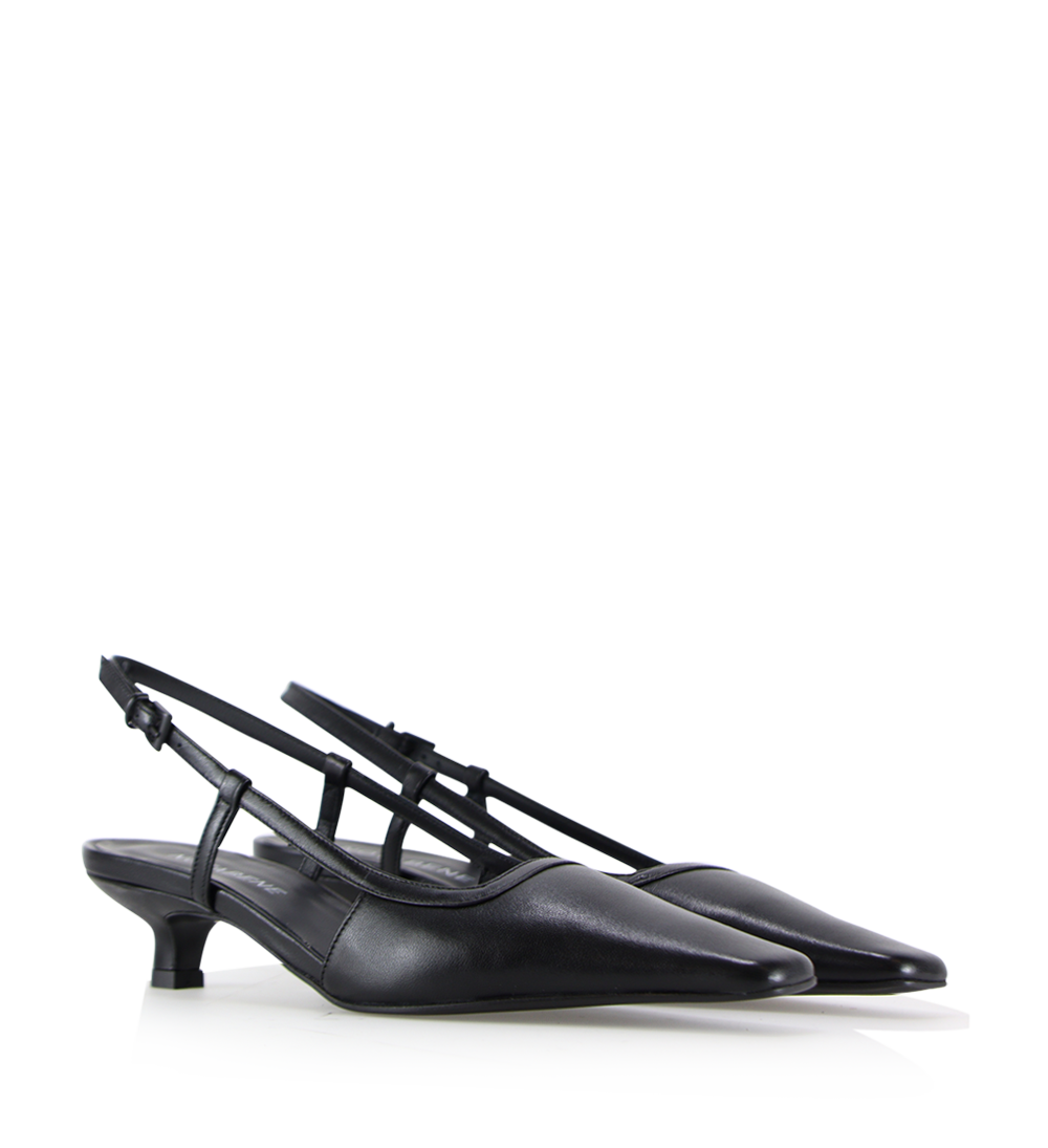 Elena 35 slingback stiletter, sort læder