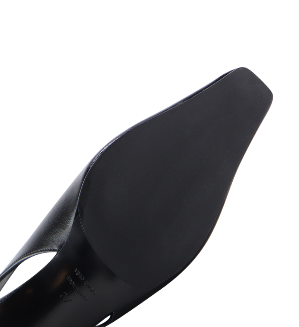 Eleonora 35 slingback stiletter, sort læder