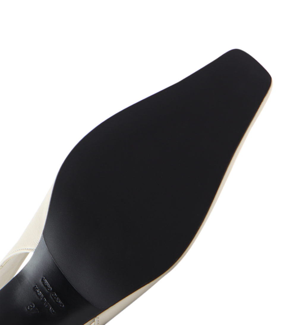 Eleonora 35 slingback stilettos, off-white leather