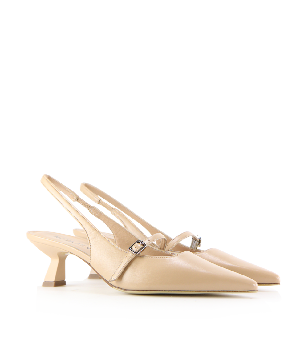 Elina 50 slingback stilettos, nude leather