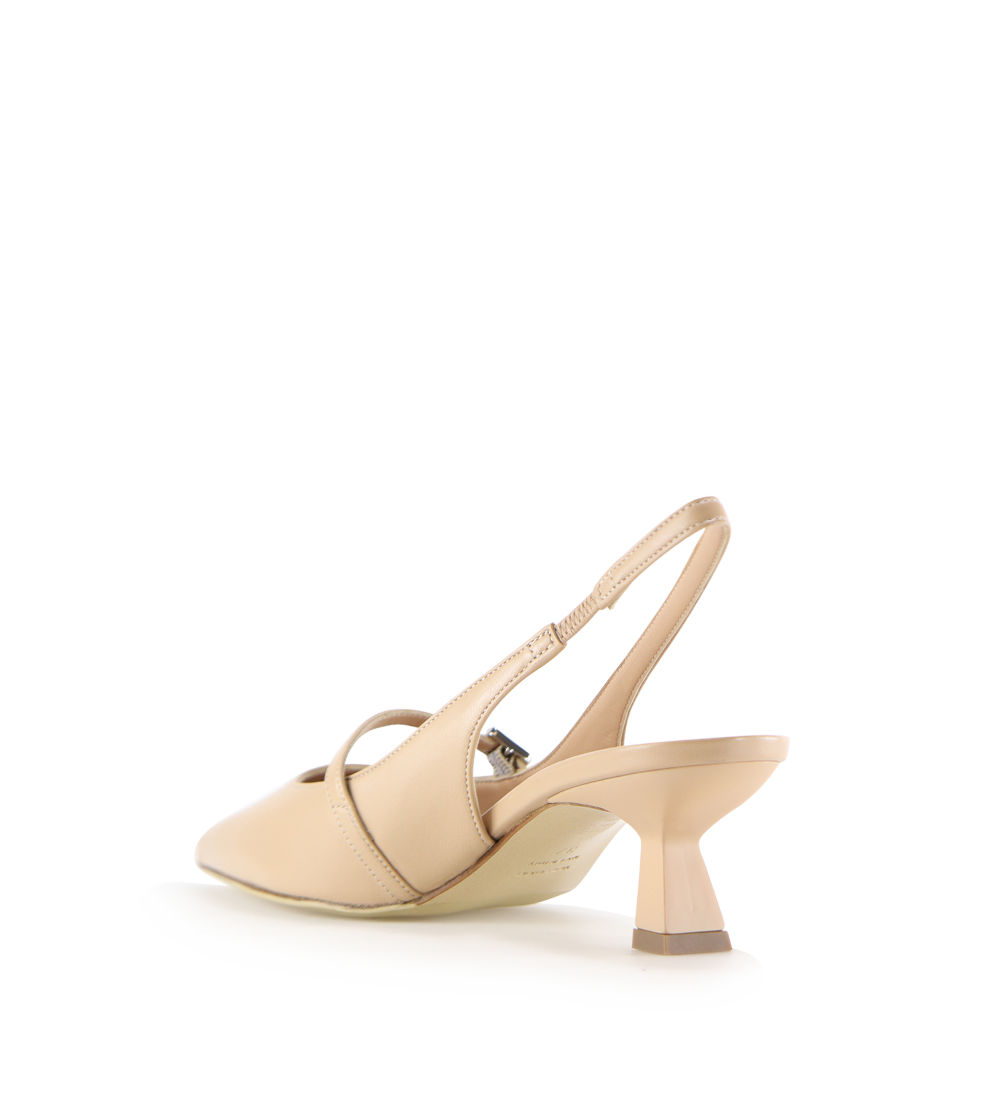 Elina 50 slingback stilettos, nude leather