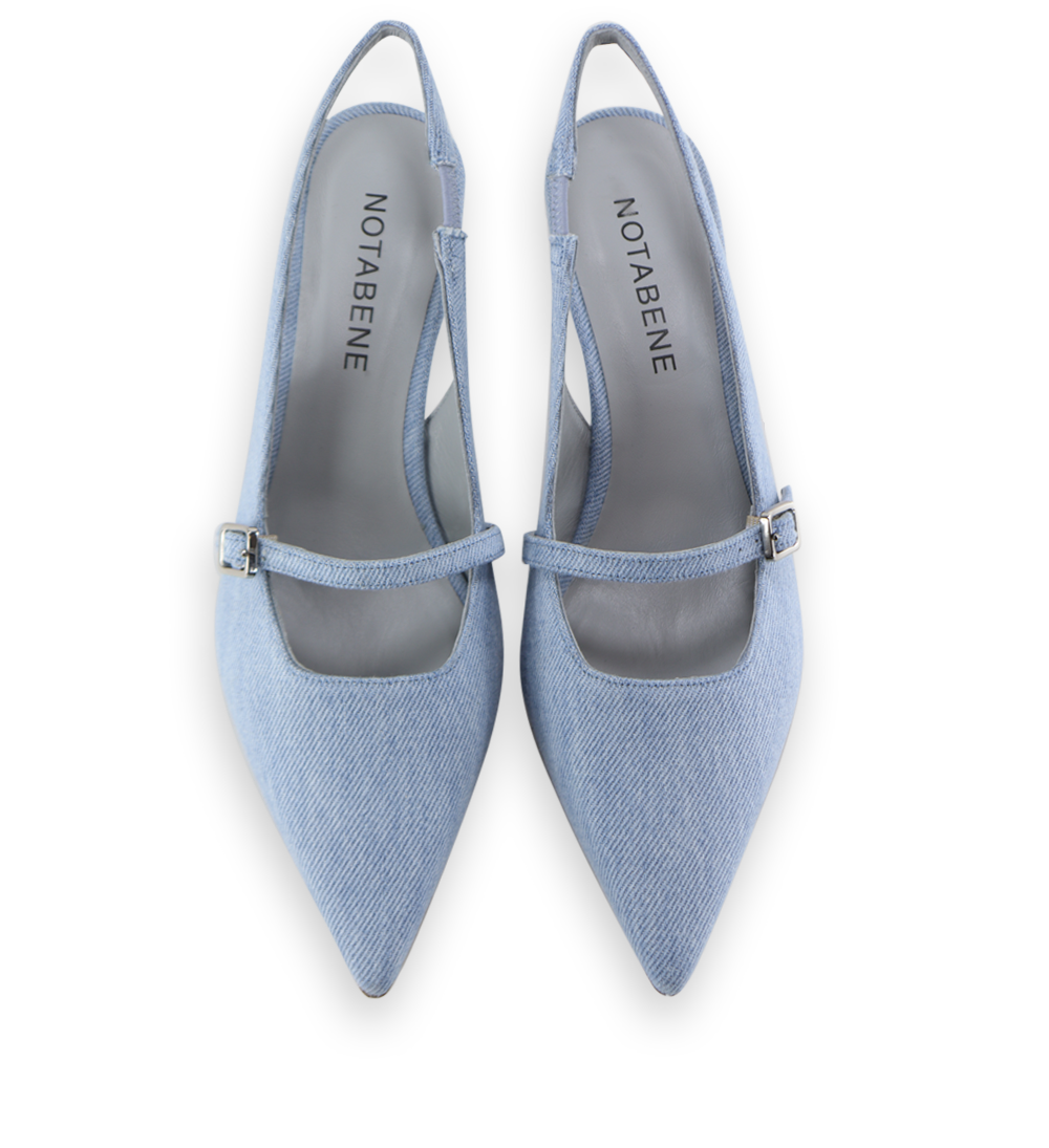 Elina 50 slingback stilettos, jeans