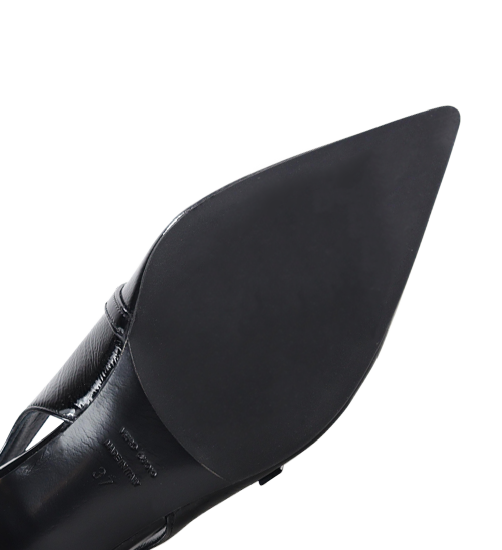 Elina 50 slingback, black patent 