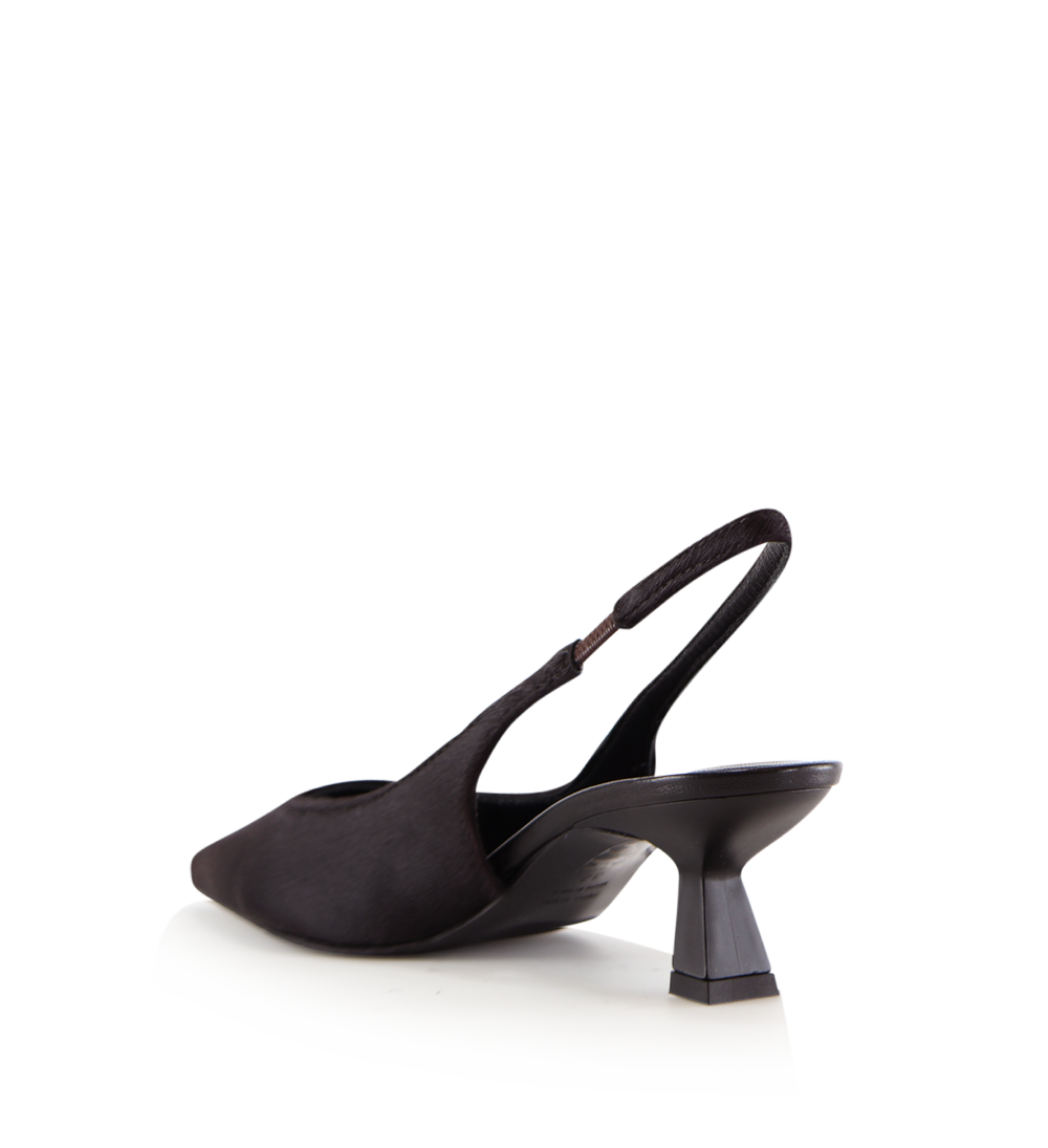 Elisa 50 slingback stiletter, mørkebrun kopels