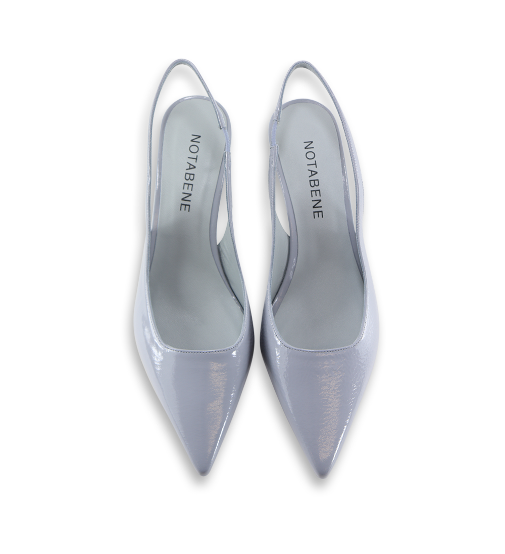 Elisa 50 slingback stiletter, ice blue lak