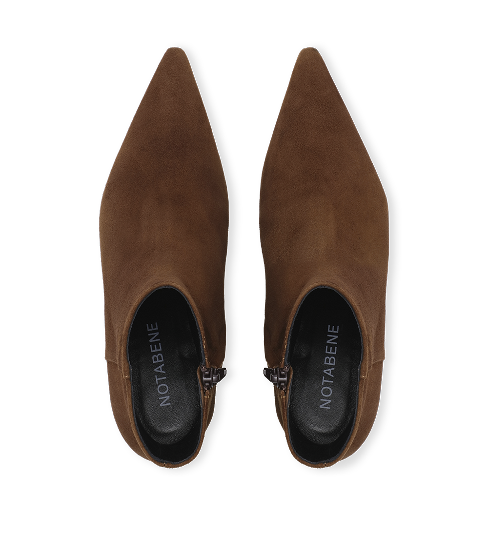 Elma 50 wedge boot, chestnut suede