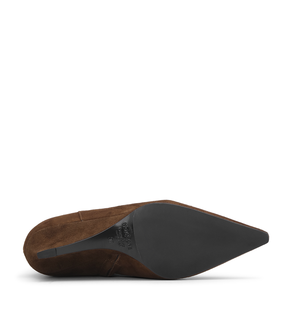 Elma 50 wedge boot, chestnut suede