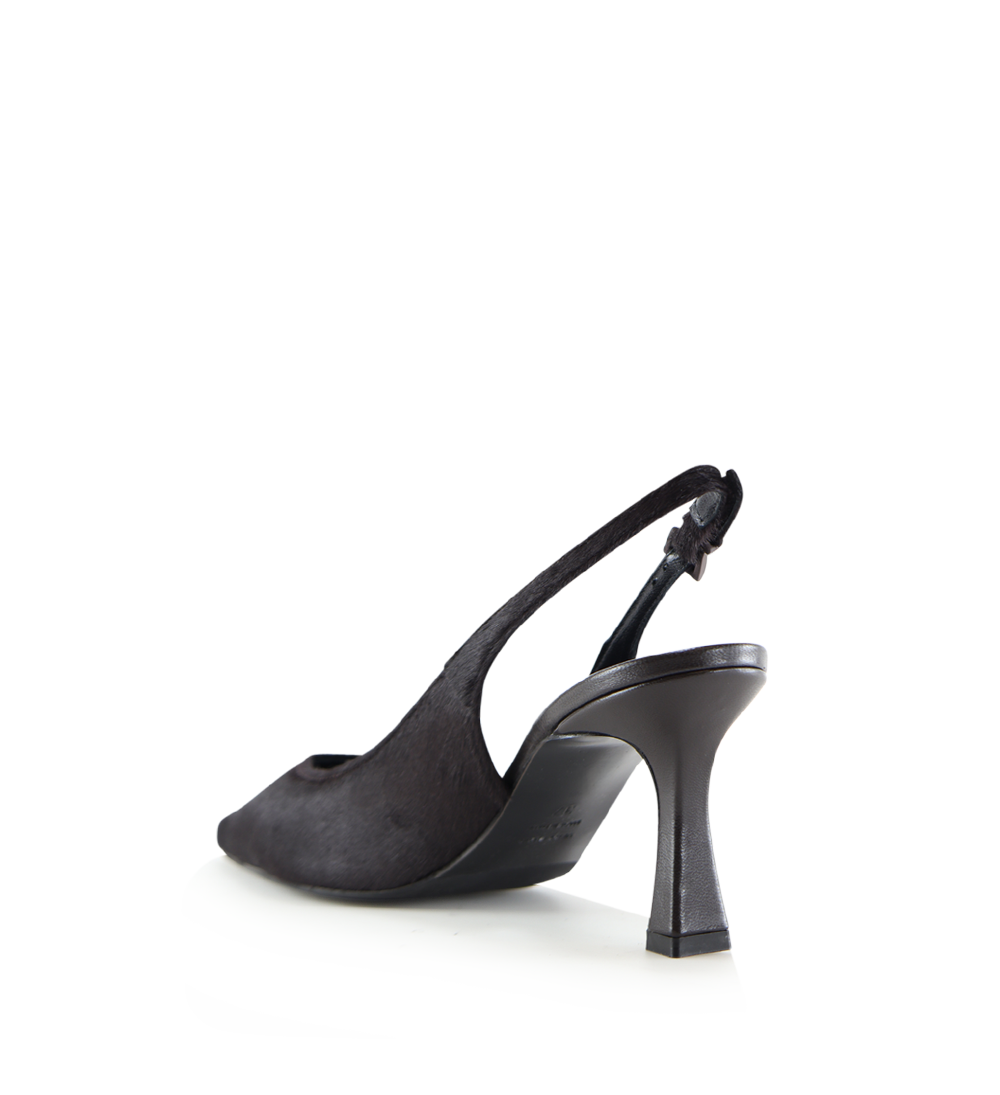 Emilia Low 70 slingback stiletter, mørkebrun kopels