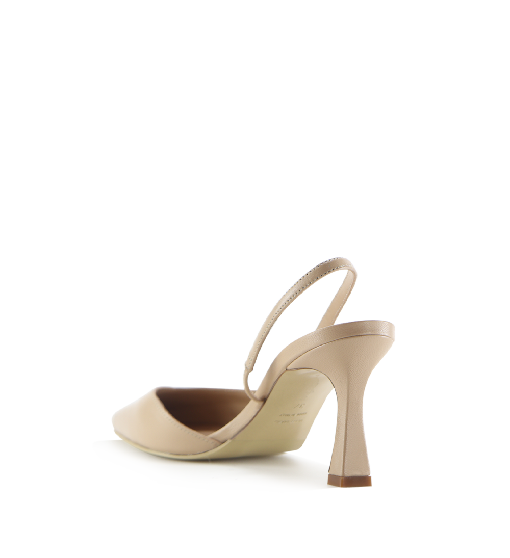 Emira 70 slingback stilettos, nude leather