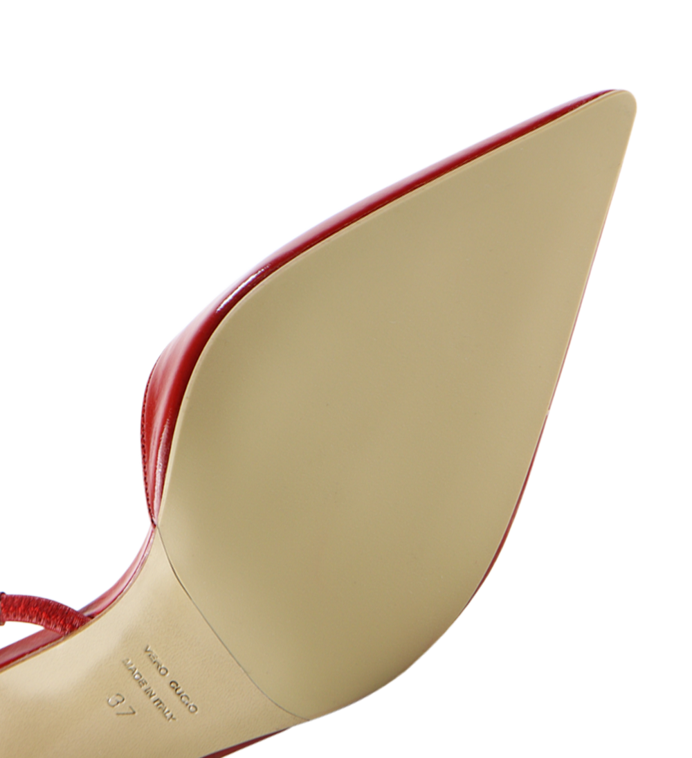 Emira 70 slingback stilettos, red patent