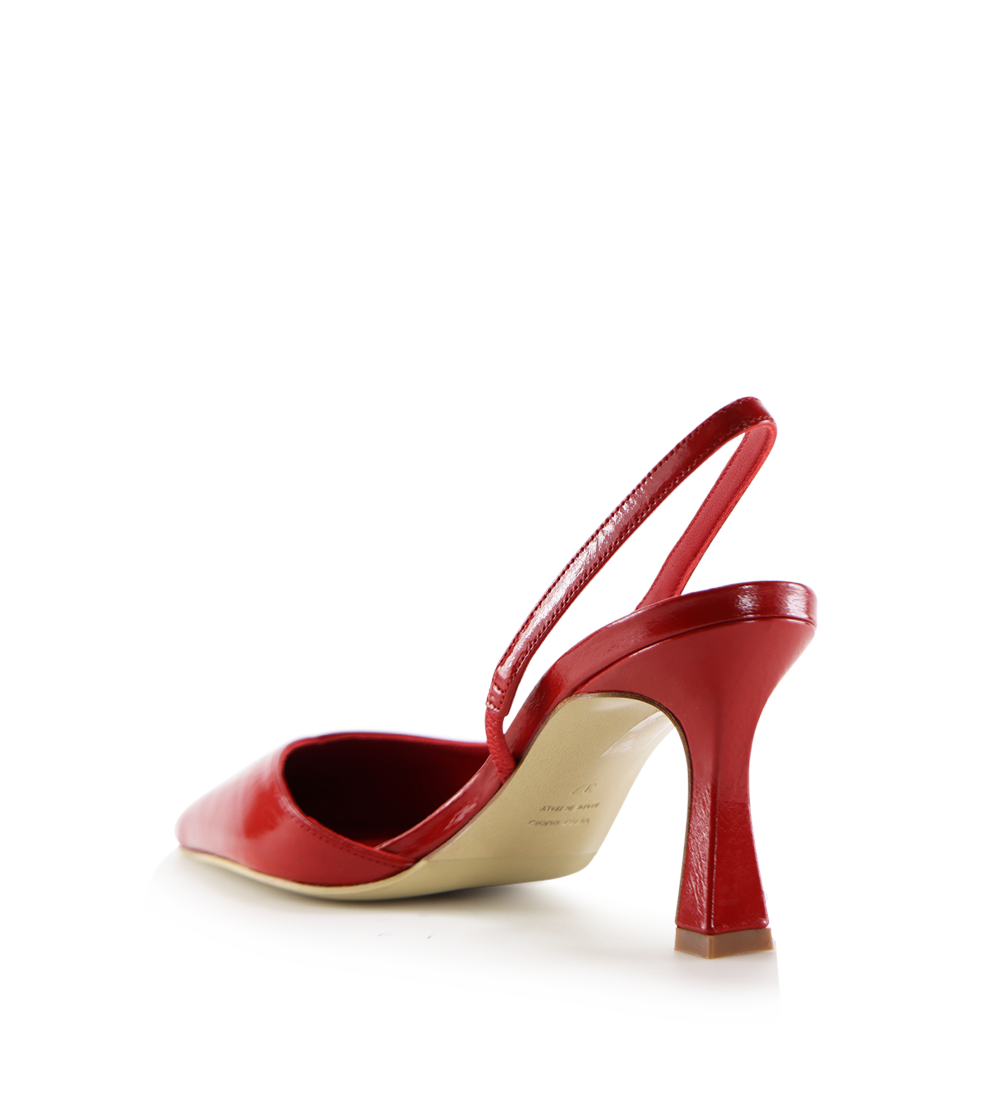 Emira 70 slingback stilettos, red patent