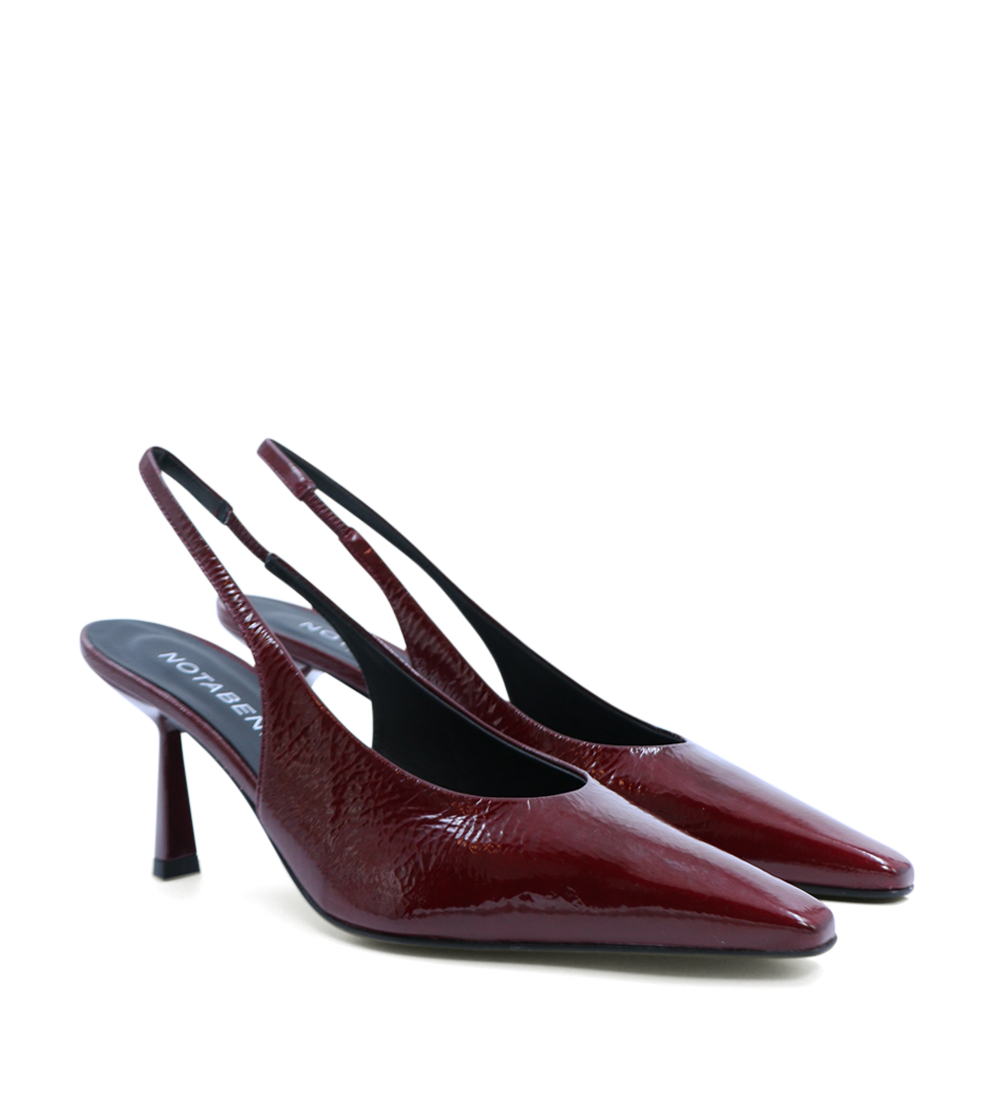 Emmely 70 slingback stilettos, burgundy patent