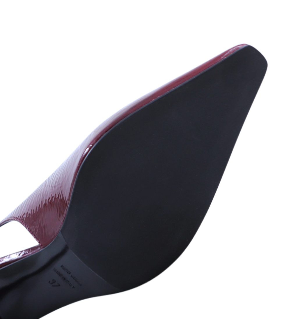 Emmely 70 slingback stilettos, burgundy patent