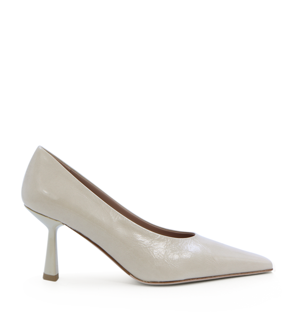 Emmy 70 stilettos, cream patent