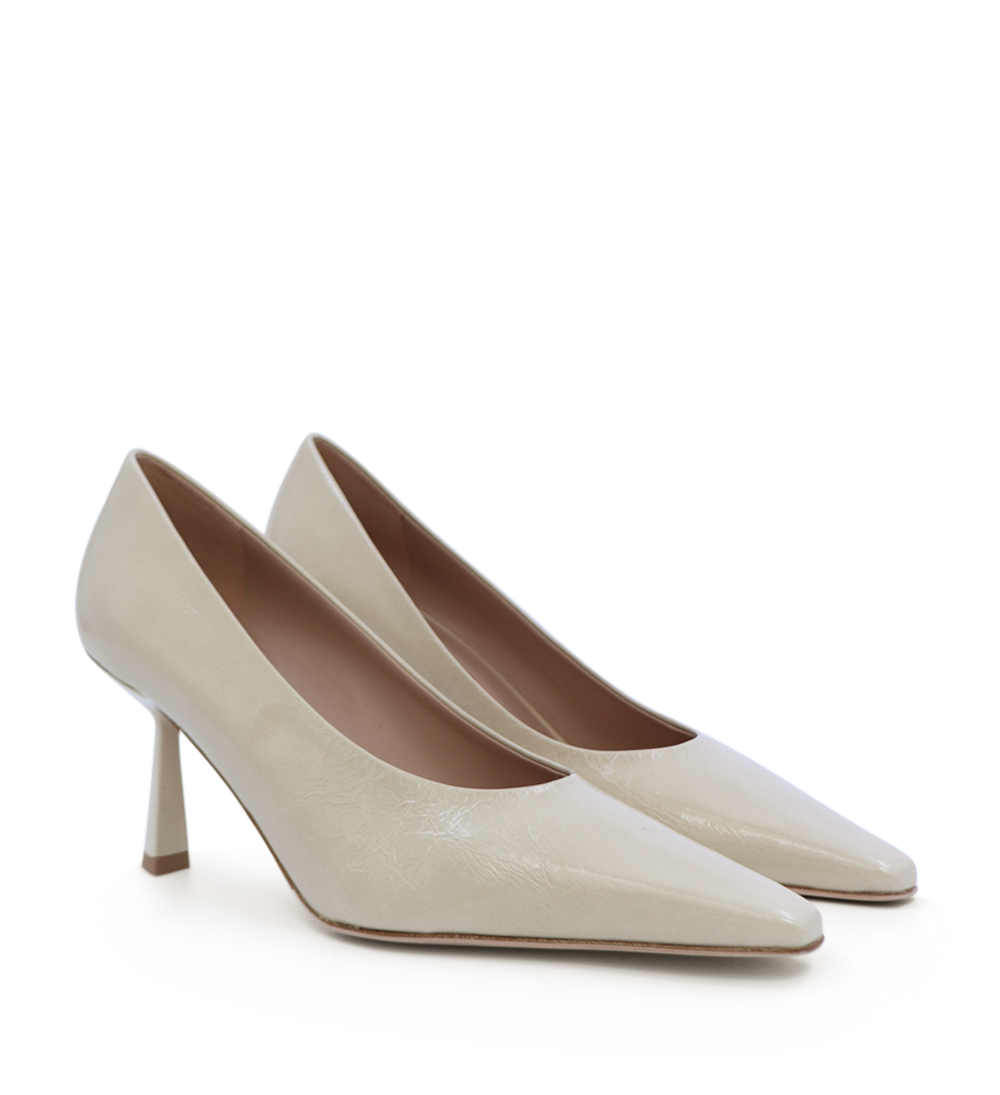 Emmy 70 stilettos, cream patent