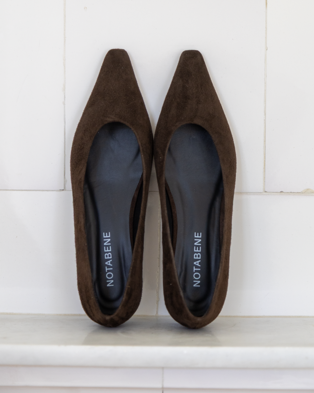 Gisla ballerina, dark brown suede