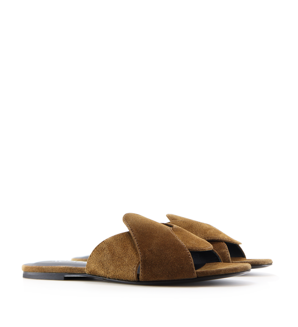 Fanny sandaler, brun ruskind