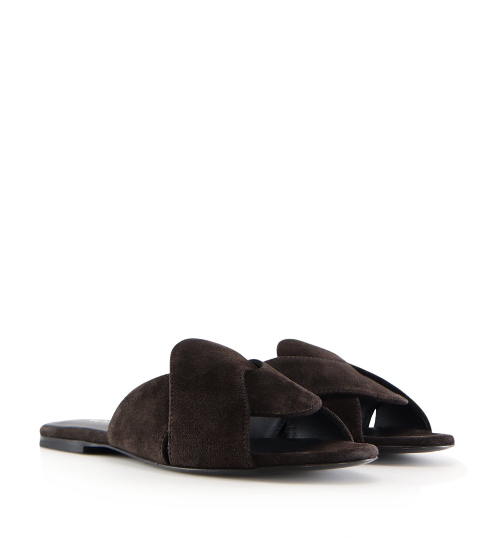 Fanny sandaler, mørkebrun ruskind