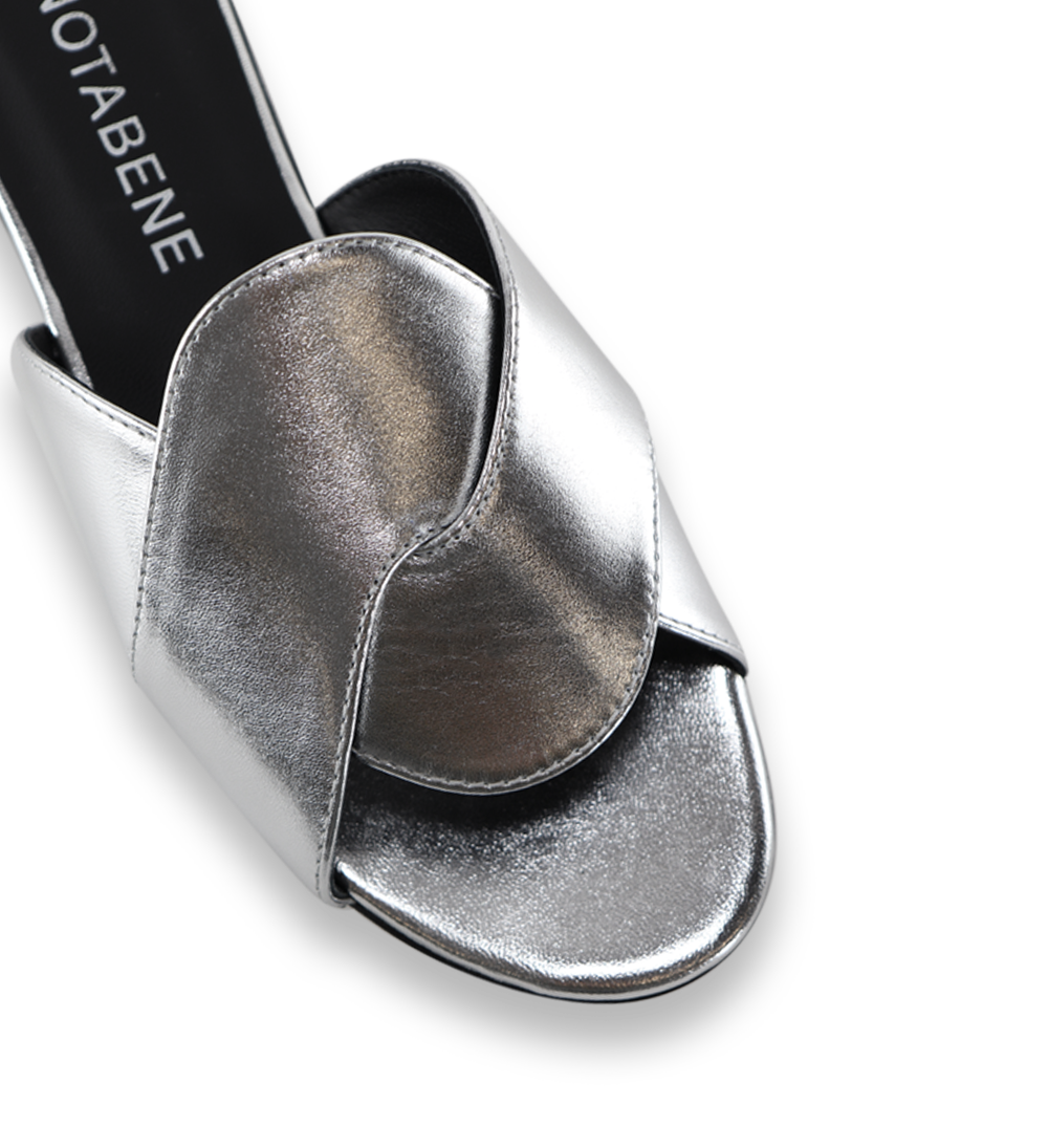 Fanny sandaler, sølv læder