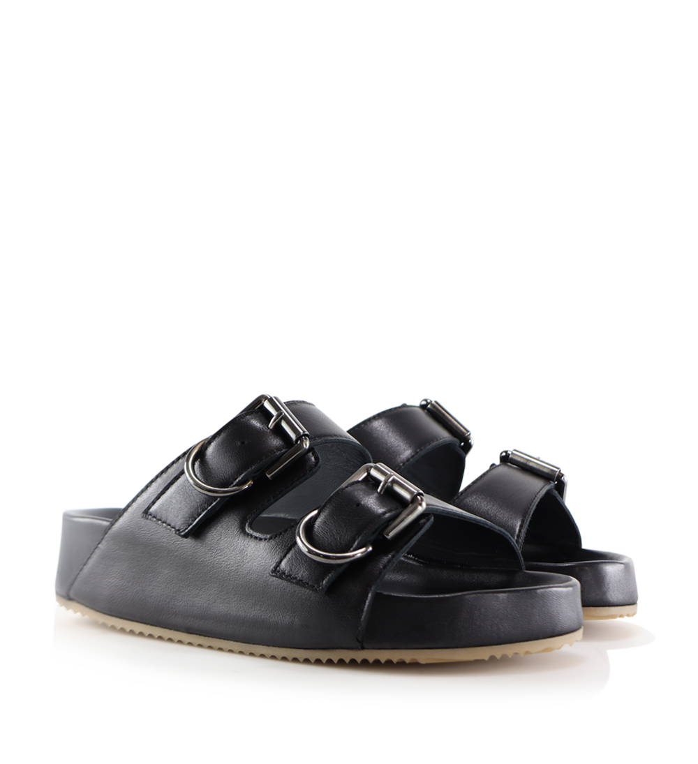 Gaia sandals, black leather