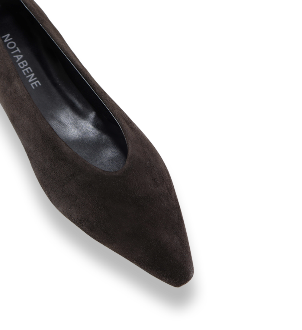 Ginevra ballerina, dark brown suede