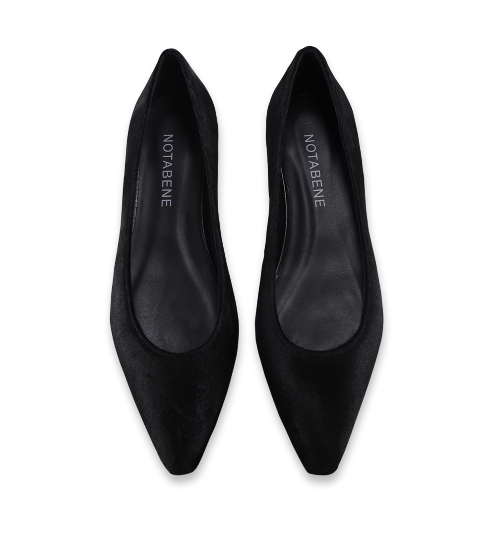 Gisela ballerina, black cow hair 
