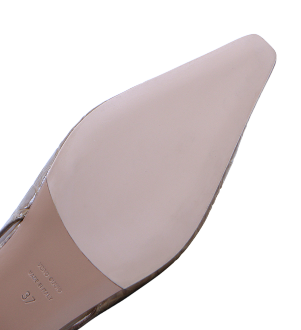 Gisella slingback ballerina, brown croco