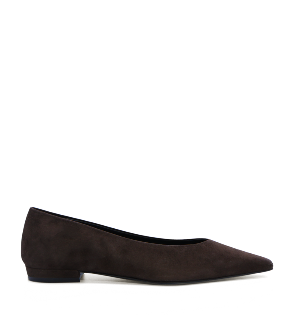 Gisla ballerina, dark brown suede