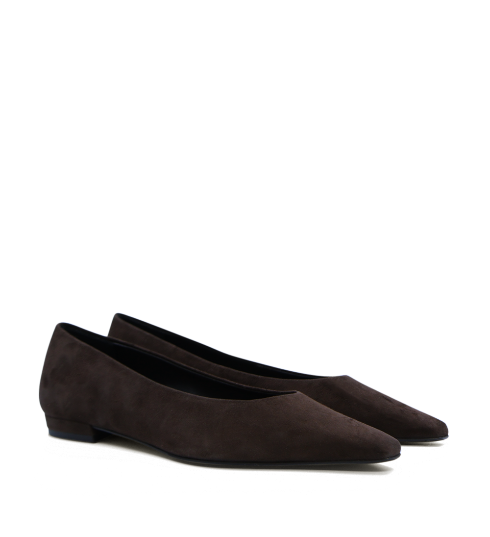 Gisla ballerina, dark brown suede