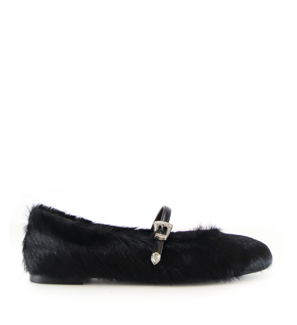 Carlotta ballerina, sort ko pels