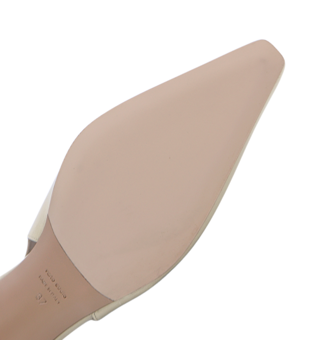 Emmely low 70 slingback stilettos, beige patent