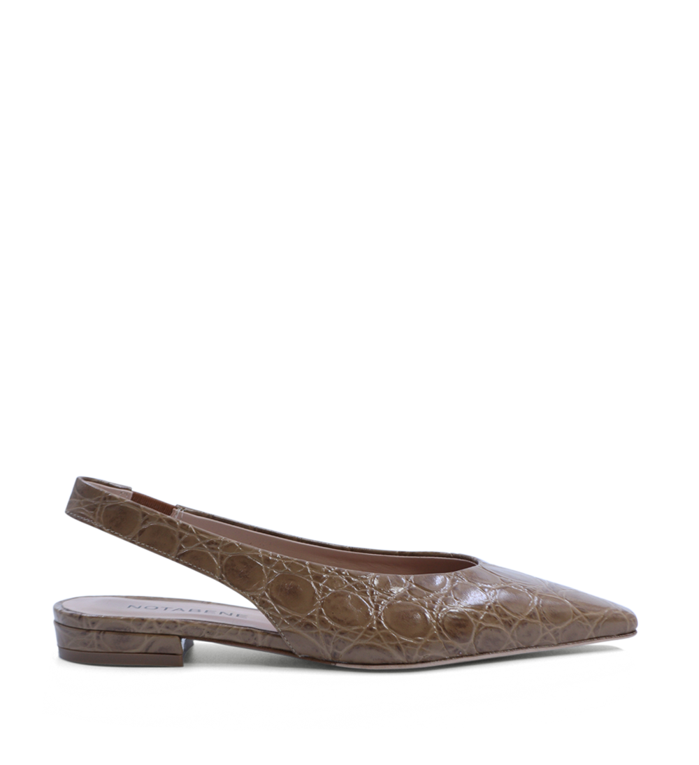 Gisella slingback ballerina, brown croco