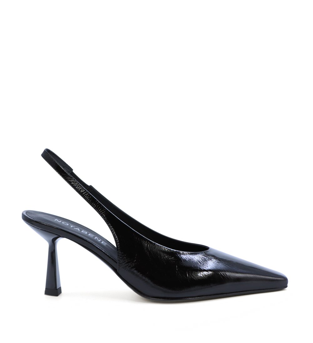 Emmely 70 slingback stilettos, black patent