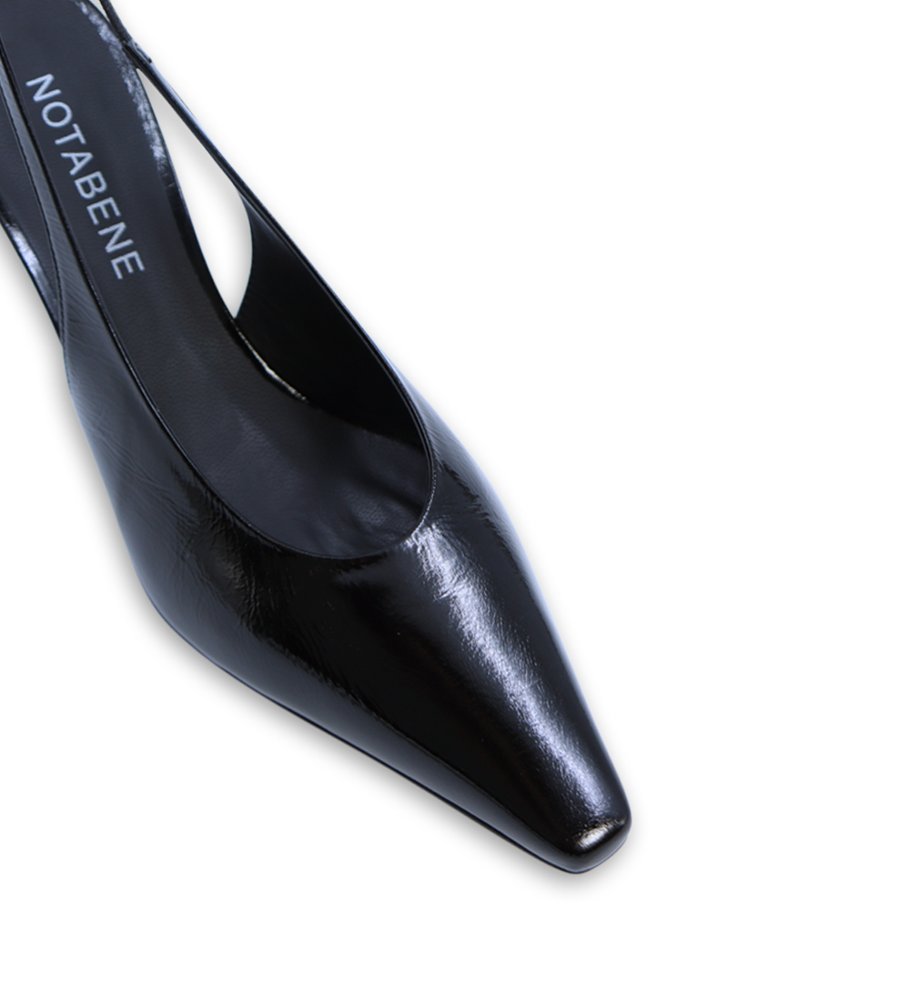 Emmely 70 slingback stilettos, black patent