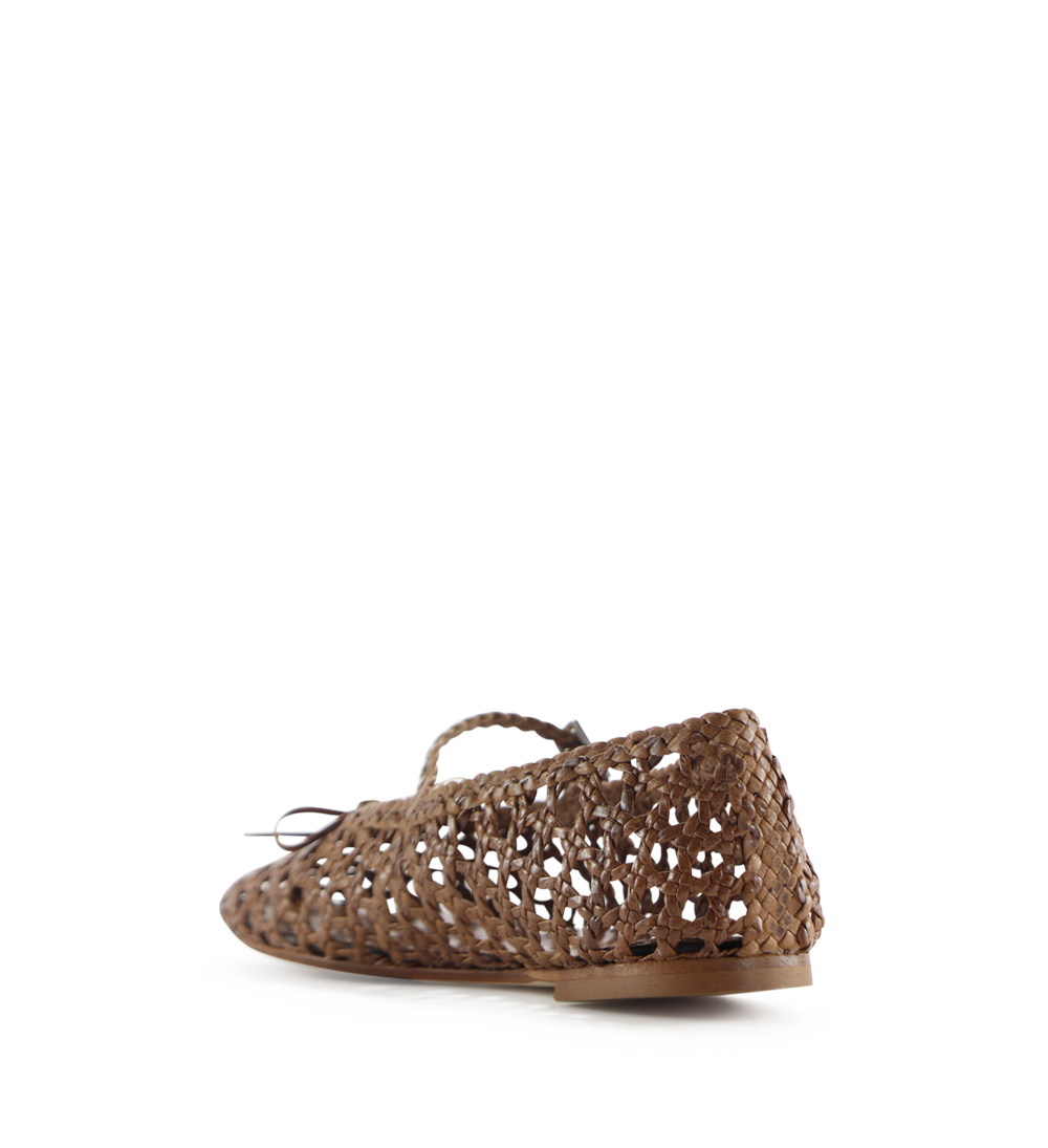 Ischia ballerina, brown leather