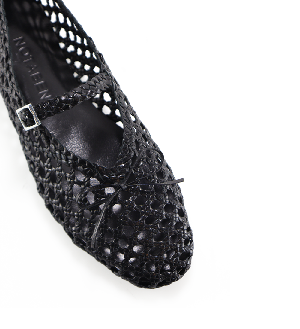 Ischia ballerina, black leather