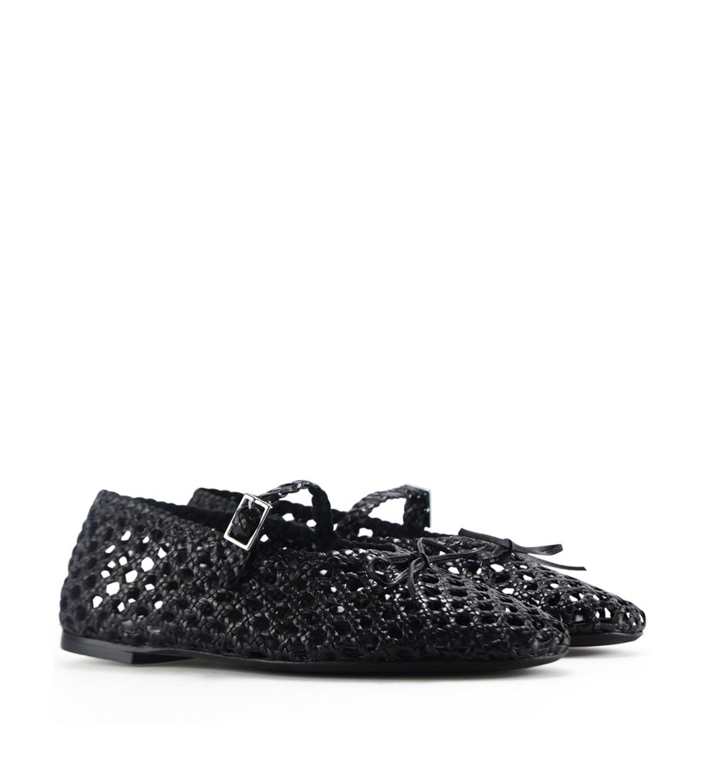 Ischia ballerina, black leather