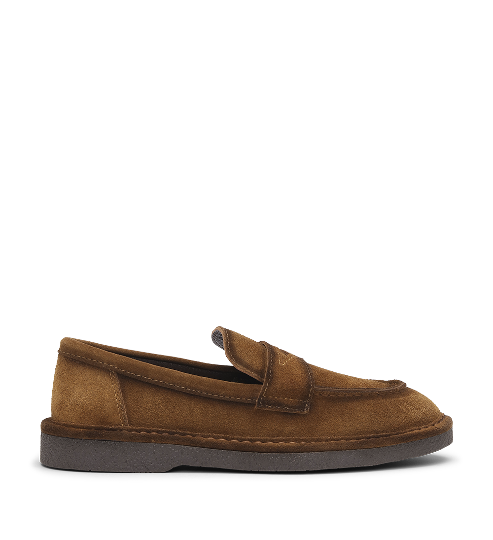 Lunelle loafers, Kastanje ruskind