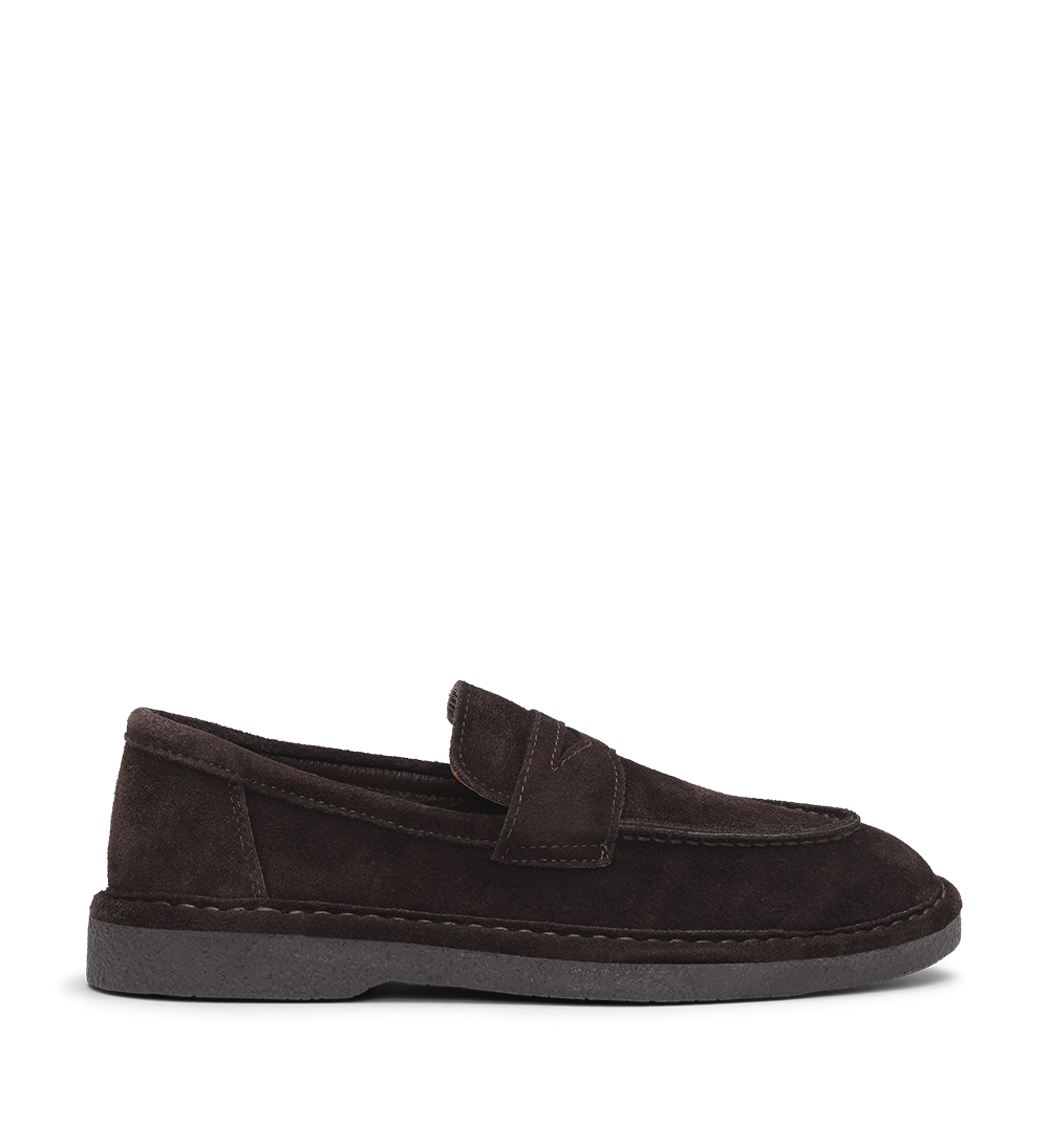 Lunelle loafers, mørkebrun ruskind