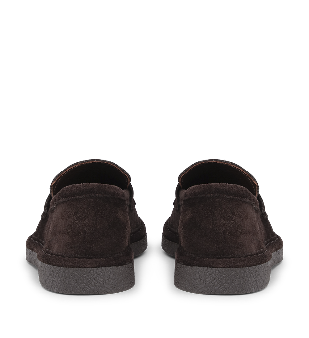 Lunelle loafers, mørkebrun ruskind